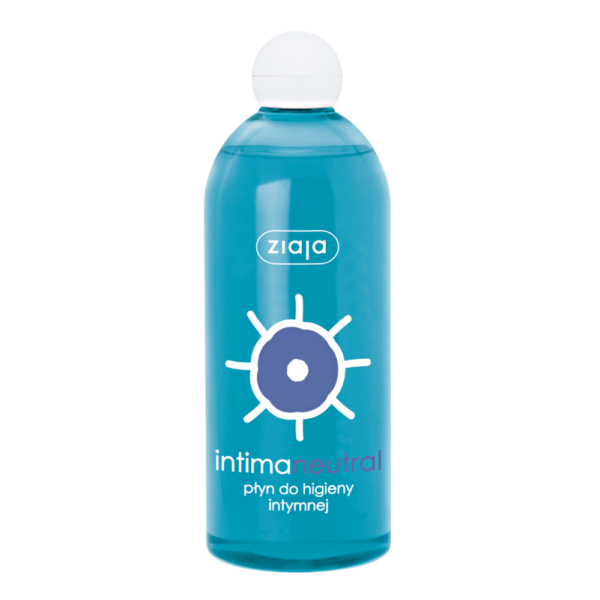 Turquoise bottle of Ziaja Intima Neutral Intimate Hygiene Wash, featuring a balanced formula designed for sensitive skin, suitable for daily use.