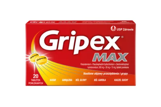 Gripex-Max-Cold-And-Flu-20-Tablets-Paracetamol-500mg-Pseudoephedrine-Hydrochloride-30mg-Dextromethorphan-Hydrobromide-15mg-Excipients-Povidone-Microcrystalline-Cellulose-Crospovidone-Pregelatinized-Starch-Stearic-Acid-Colloidal-Silicon-Dioxide-Coating-Hydroxypropyl-Methylcellulose-Titanium-Dioxide-Aluminum-Lake-Tartrazine-Macrogol-400-Imprint-Shellac-Black-Iron-Oxide-N-Butyl-Alcohol-Isopropyl-Alcohol-Ammonium-Hydroxide-Propylene-Glycol-Relieves-Symptoms-Short-Term-Treatment-Severe-Cold-Flu-Flu-Like-Conditions-Fever-Headache-Sore-Throat-Pain-Muscles-Joints-Runny-Nose-Dry-Cough-Adults-Children-Over-12-Years