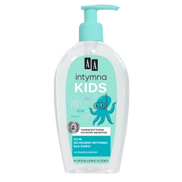 Bottle of AA Intymna Kids Intimate Hygiene Wash for children with hypoallergenic and gentle formula.